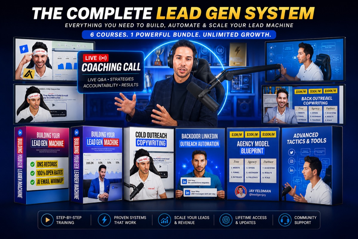The Complete Lead Gen System bundle — 6 courses, coaching call, and bonuses